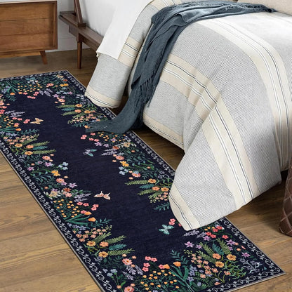 Washable Floral Rug ,Soft ,Non Slip