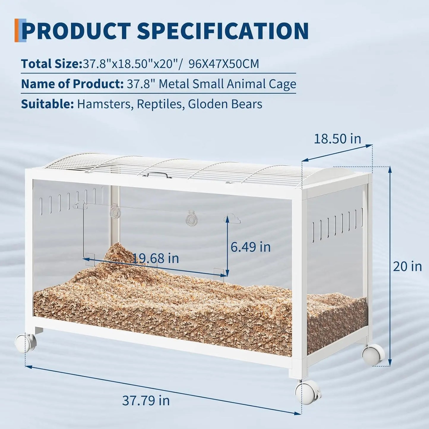 Hamster Cage with Wheels, Large Metal Rat Cage, Rodent Cage, Stackable with Top Access, Ventilated Pet Mice Cage