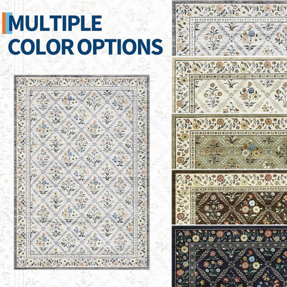 Vintage Washable Area Rugs for Living Room Soft Low-Pile Non-Slip Carpet  for Bedroom Dining Room Home Office