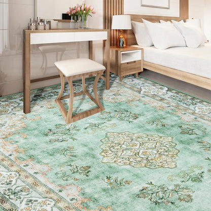Elegant Floral Faux Wool Area Rug