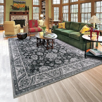 New Vintage Floral Rugs Soft Accent Large Area Rug Fluffy Carpet for Bedroom Living Room