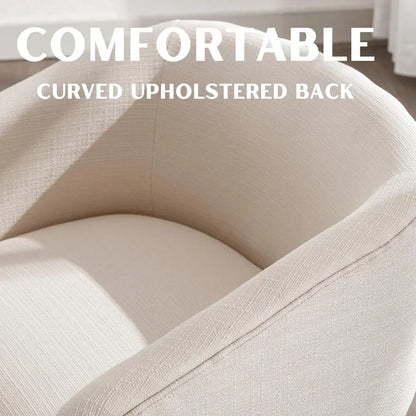 Beige Dining Chairs Set of 6, Mid-Century Modern Dining Chairs, Linen Upholstered