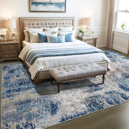 Living Room Area Rugs Soft Large Modern Abstract Area Rug, Vintage Machine Washable Non Slip Carpet , Low Pile Rugs
