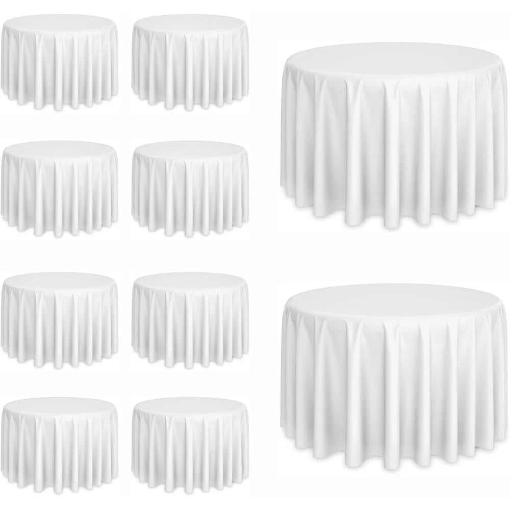 10 Pack 120 Inch Round Tablecloths Stain Resistant Wrinkle Free Polyester Washable Table Covers Perfect Weddings Parties Events