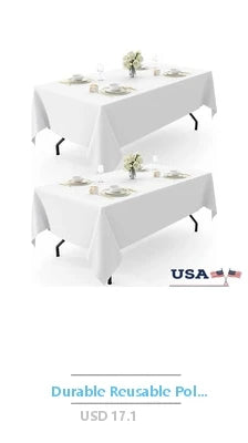 Heavy Duty Polyester Tablecloth Waterproof Wrinkle Free Stain Resistant Oil Proof Faux Linen Weddings Parties Banquets Dining