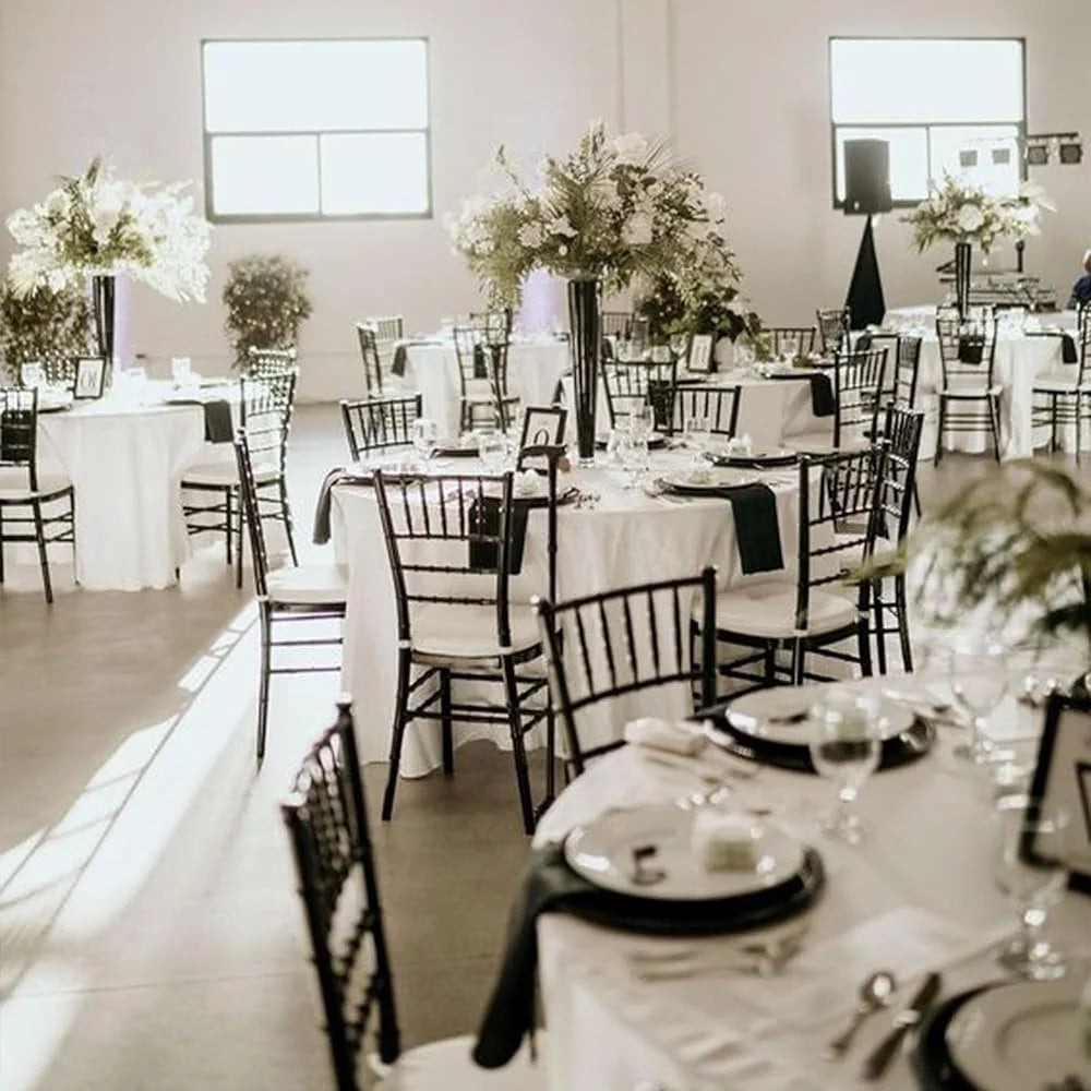 10 Pack 120 Inch Round Tablecloths Stain Resistant Wrinkle Free Polyester Washable Table Covers Perfect Weddings Parties Events