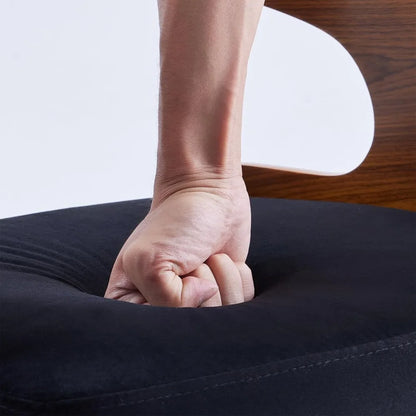 Wood Dining Chairs, Set of 4 Modern Upholstered Dining Chairs with Curved Backrest for Kitchen, Dining Room, Living Room,