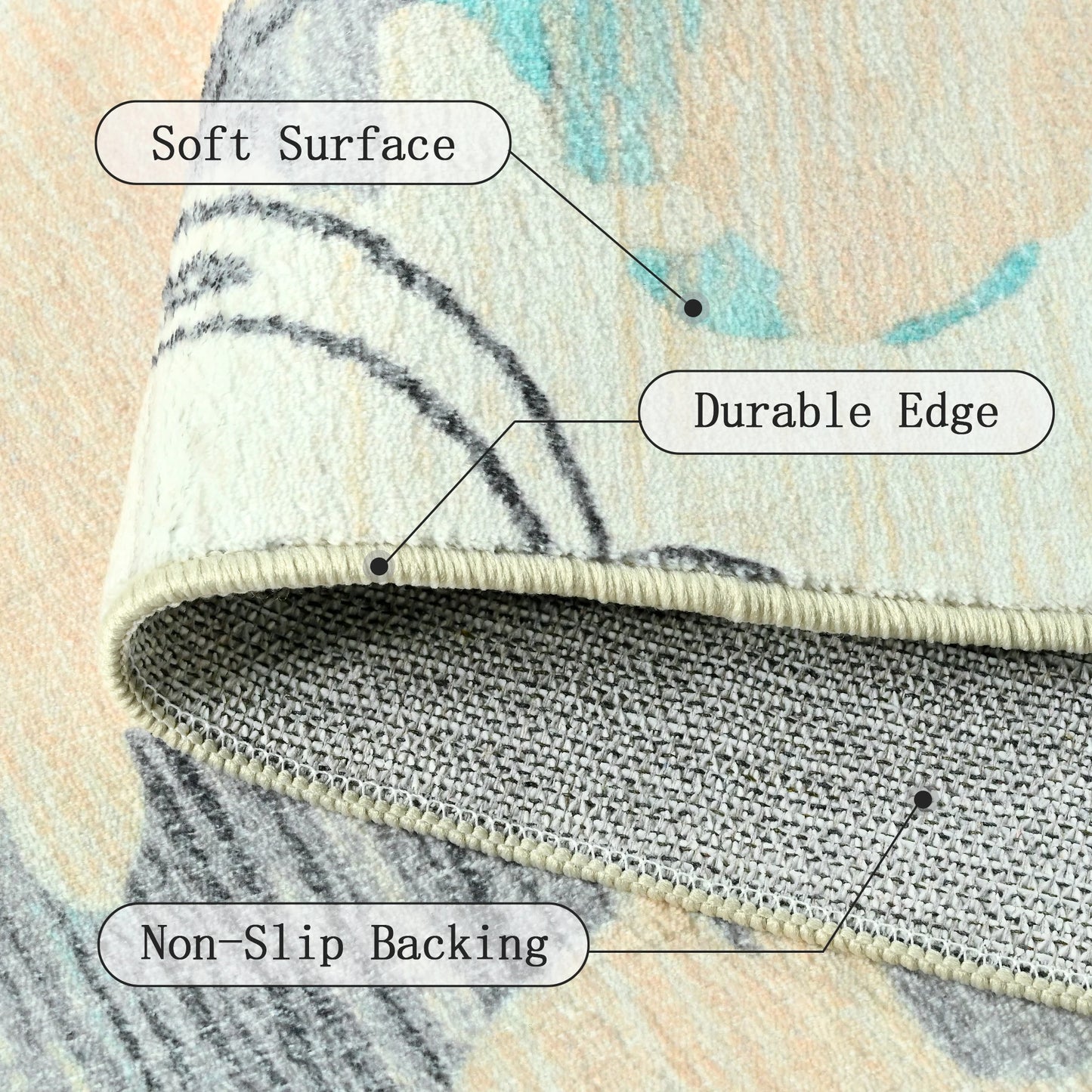 Elegant Floral Faux Wool Area Rug