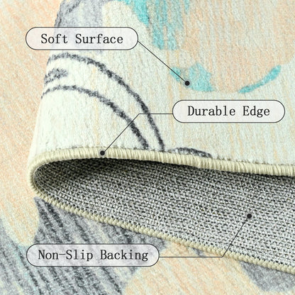 Elegant Floral Faux Wool Area Rug