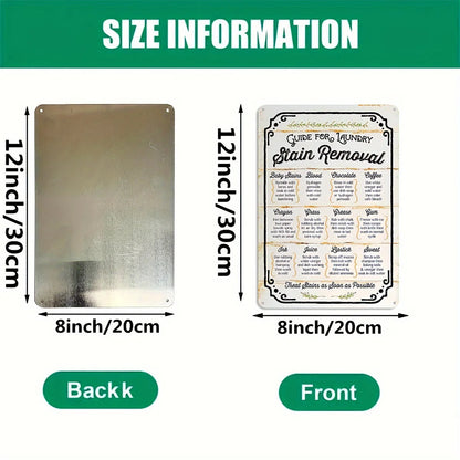 Antique Iron Laundry Guide Plate Metal Wall Artwork with Decontamination Tips Waterproof and Dustproof Ideal Home Decoration