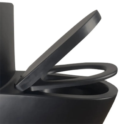 Matte Black Elongated One Piece Toilet Dual Flush 1.1/1.6 GPF Water Saving Map 1000g,Matte Black