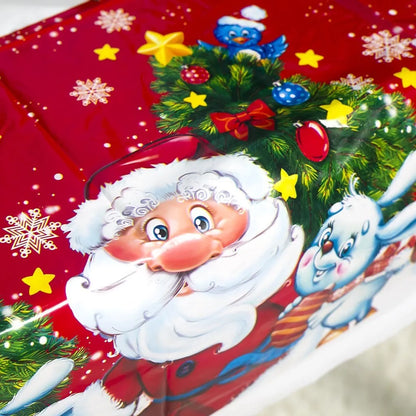 Christmas Tablecloth Waterproof Reusable Holiday Party Decorations Festive Dinner Table Cover Elegant Seasonal Home Decor