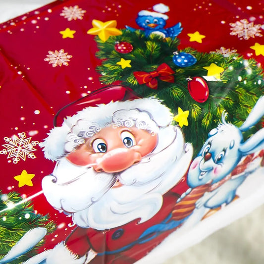 Christmas Tablecloth Waterproof Reusable Holiday Party Decorations Festive Dinner Table Cover Elegant Seasonal Home Decor