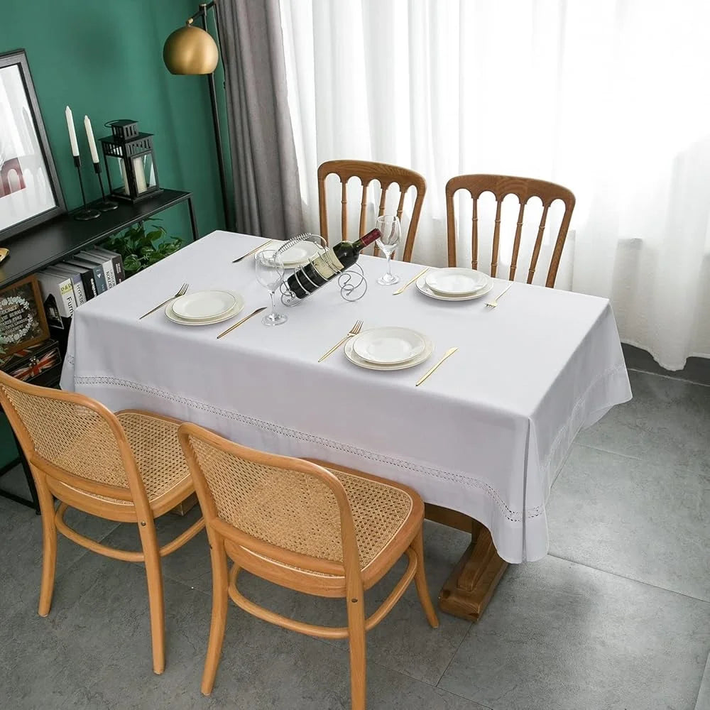 Heavy Duty Polyester Tablecloth Waterproof Wrinkle Free Stain Resistant Oil Proof Faux Linen Weddings Parties Banquets Dining