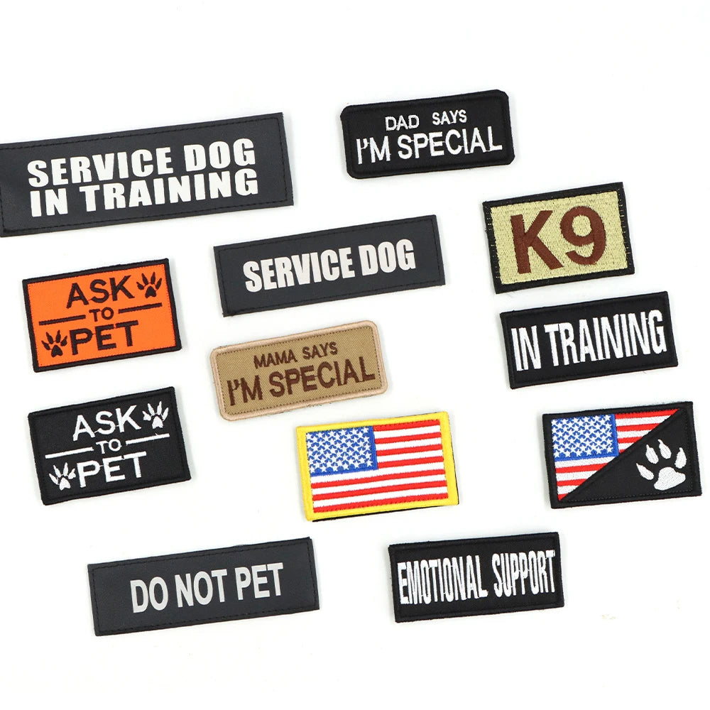 Military Large Dog Harness Collar Leash Bags Patches Set Pet  Training Vests Tactical Dogs Harnesses Accessories