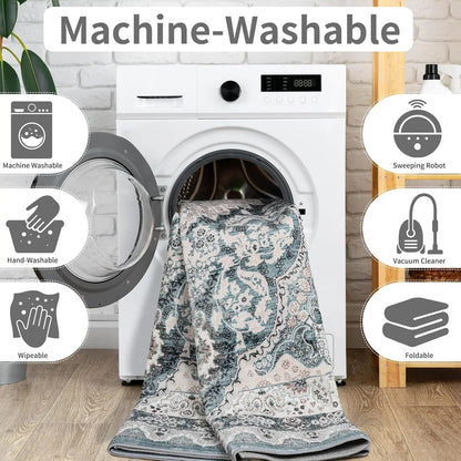 Non-Slip Low Pile Area Rugs ,Machine Washable