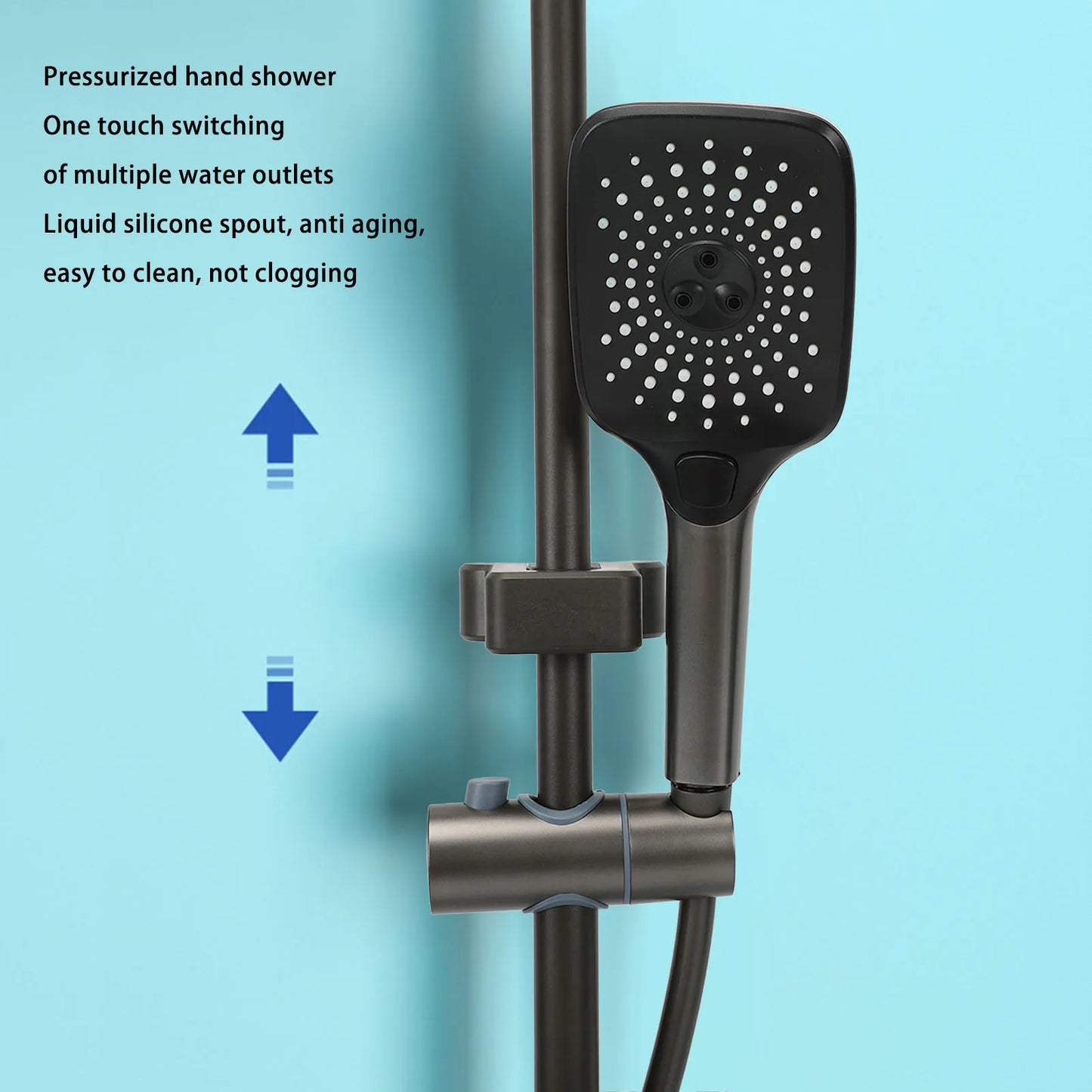 Bathroom Shower  Set Easy To Install Easy To Adjust NPT 1/2 3 Mode Push Button Rainfall Handheld Shower Combo for Bathroom