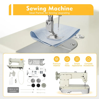 3000 Stitch/Min Industrial Sewing Machine Heavy Duty Cast Iron, 5.5 to 13mm Stitch for Thick Fabrics