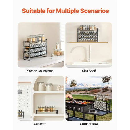 Spice Rack Organizer for Kitchen for cabinet and Countertop Seasoning Storage Organizer 18x11 inches
