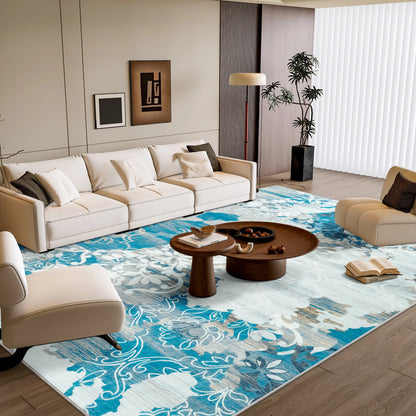 Elegant Floral Faux Wool Area Rug