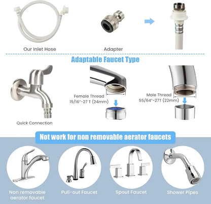 Portable Washing Machine, Full Automatic Washer and Dryer Combo, with Built-in Pump Drain 8 LBS  for Apartment RV Dorm