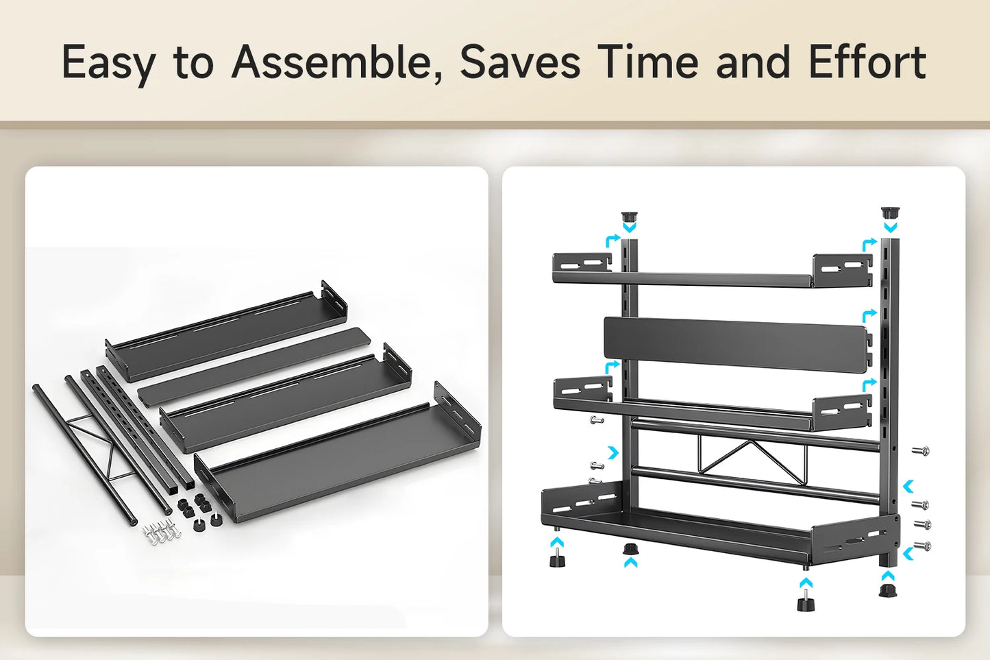 1pc Multi-Tier Spice Rack, Space-Saving Kitchen Countertop Organizer for Seasoning Jar Storage