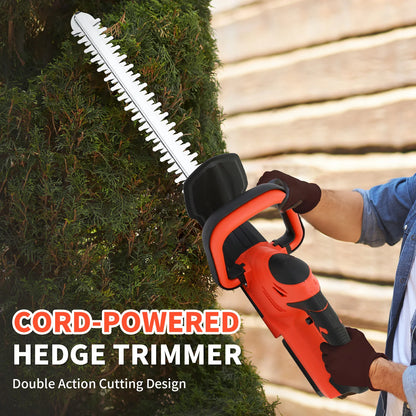 Cordless Hedge Trimmer 22-Inch Electric with 3.0Ah Battery Charger Bush Trimmers