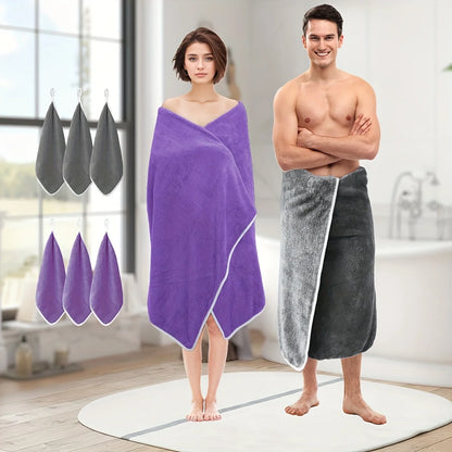 8PCS Luxury Bath Towel Set- Ultra Soft High Absorbency Microfiber Flannel Towels, Plush Towel Collection, Ultrasoft Fabric