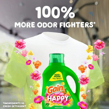 107 Load HE Laundry Soap 154oz Happy Scent, Top Rated Concentrated Detergent for Freshness and Effective Cleaning