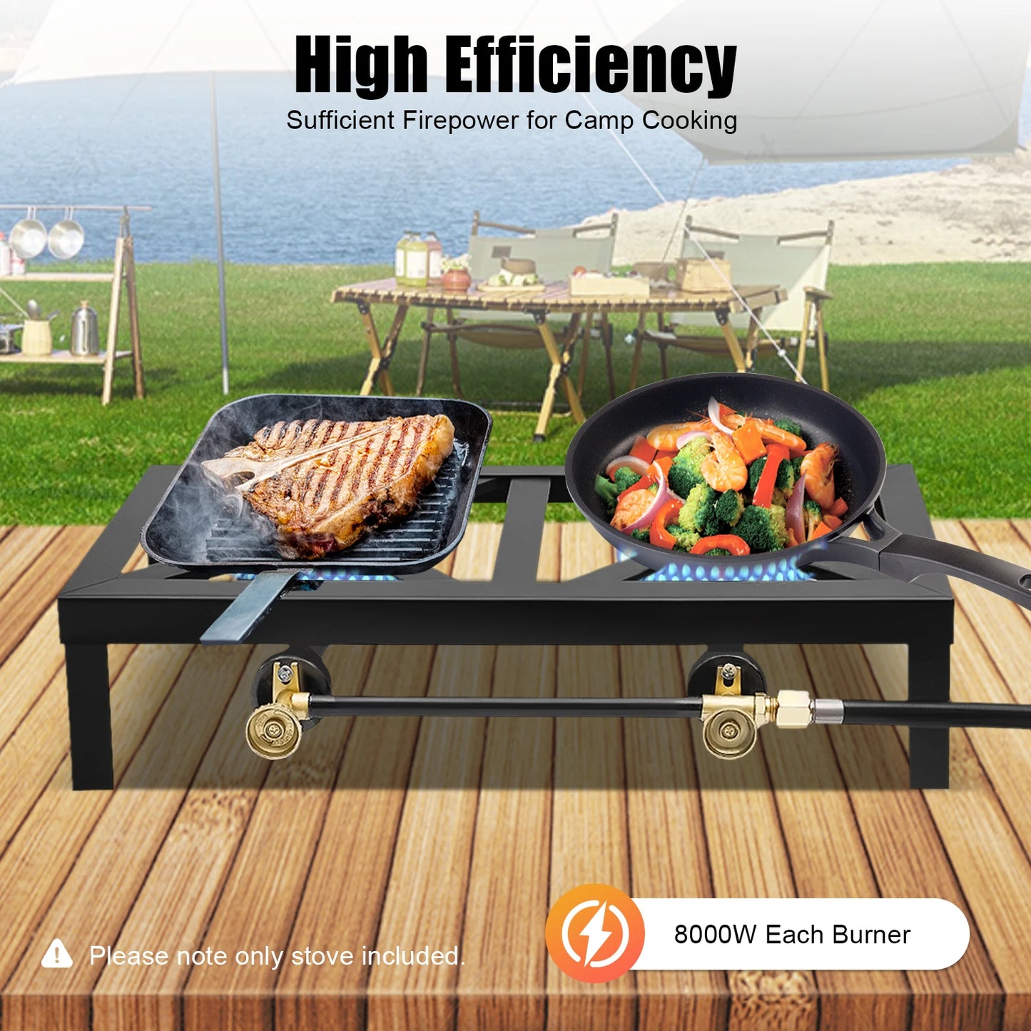 Portable Camping Gas Stove Outdoor Double Burner, BBQ, Picnic, Camp, Propane