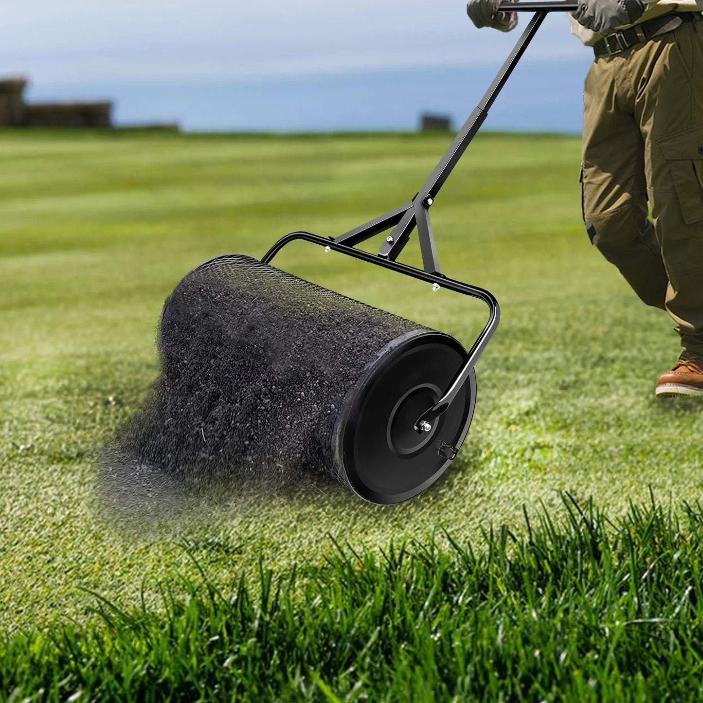 Fertilizer spreader Compost Spreader, Peat Moss Spreader, Metal Mesh Manure Spreader for Lawns, Garden Planting Seeding