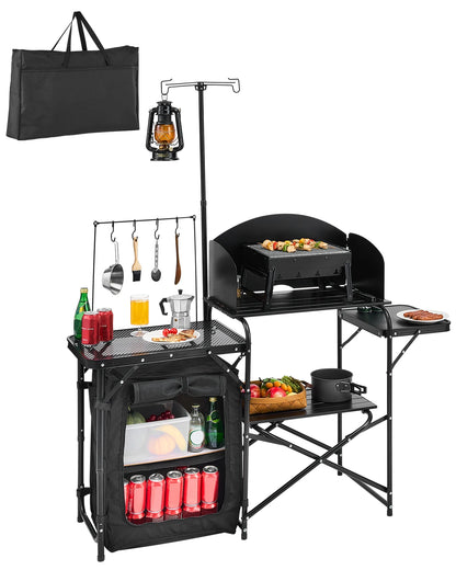 Folding Camping Table Outdoor Kitchen, Aluminum
