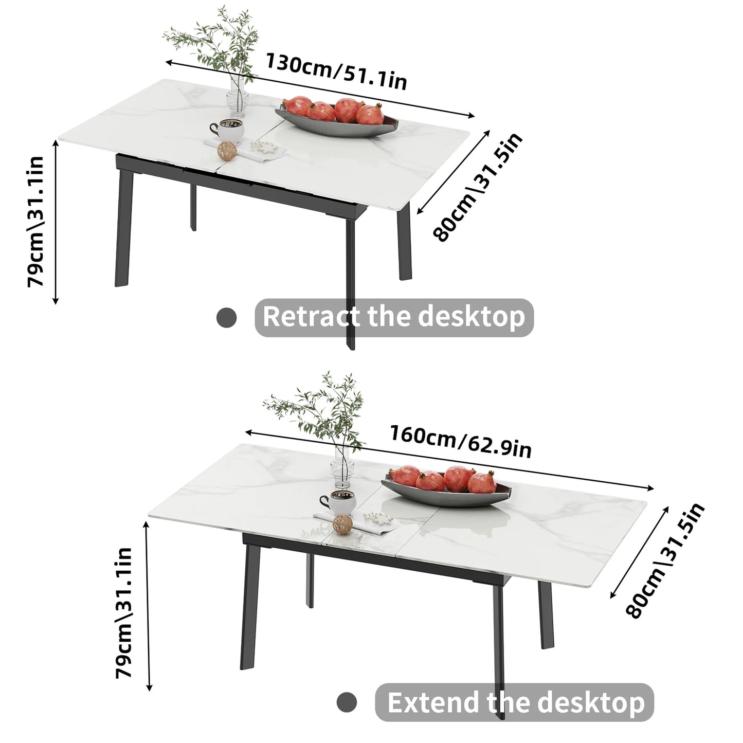 160cm 6-8 People Modern Dining Table Rectangular