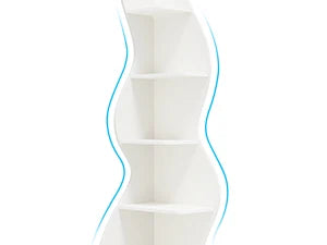 Modern 5-Tier Corner Bookshelf, Stylish Corner Bookcase Storage Rack Plant Stand with Unique Shape for Living Room, Home Office