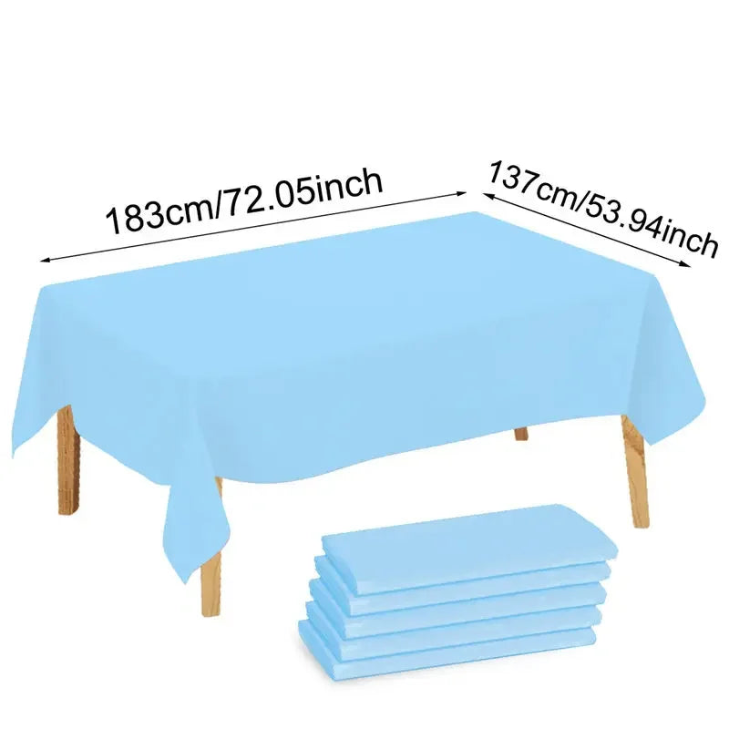 1/5 Pcs Multi Solid Color Disposable Plastic Tablecloth 137×183cm