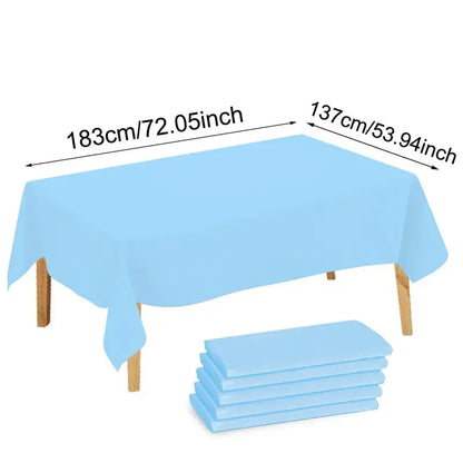 1/5 Pcs Multi Solid Color Disposable Plastic Tablecloth 137×183cm
