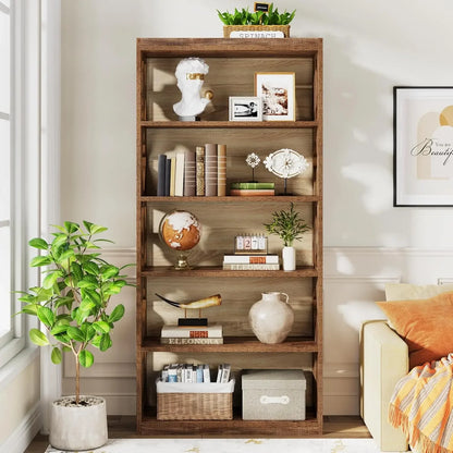 6-Tier Bookcase, 70-Inch Tall Bookshelf with Storage Shelves, Open Bookcase Display Shelving Unit for Living Room, Bedroom