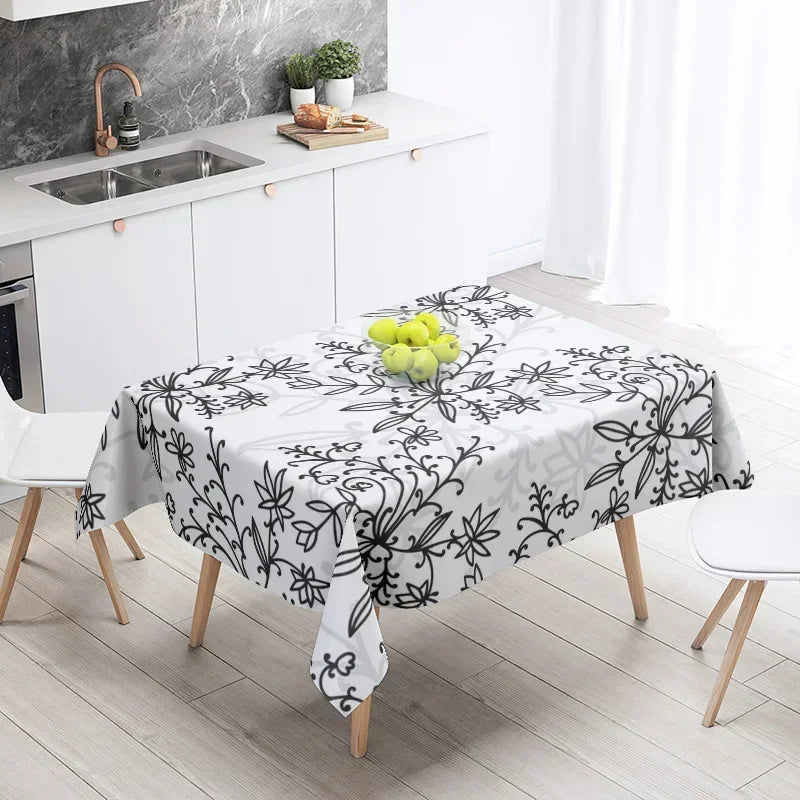 Home tablecloths dining decoration and rectangular table accessories waterproof cloth Anti-stain simple Modern abstract nordic