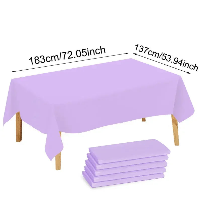 1/5 Pcs Multi Solid Color Disposable Plastic Tablecloth 137×183cm