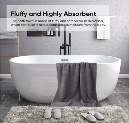 Bath Towel Set Pack of 2, (27 x 54 Inches) Microfiber Ultra Soft Highly Absorbent Bath Towel