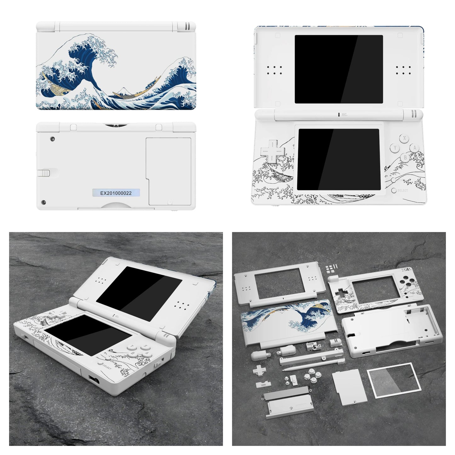 eXtremeRate Replacement Full Housing Shell for Nintendo DS Lite, Case Cover with Buttons, Screen Lens for NDSL - Single Series