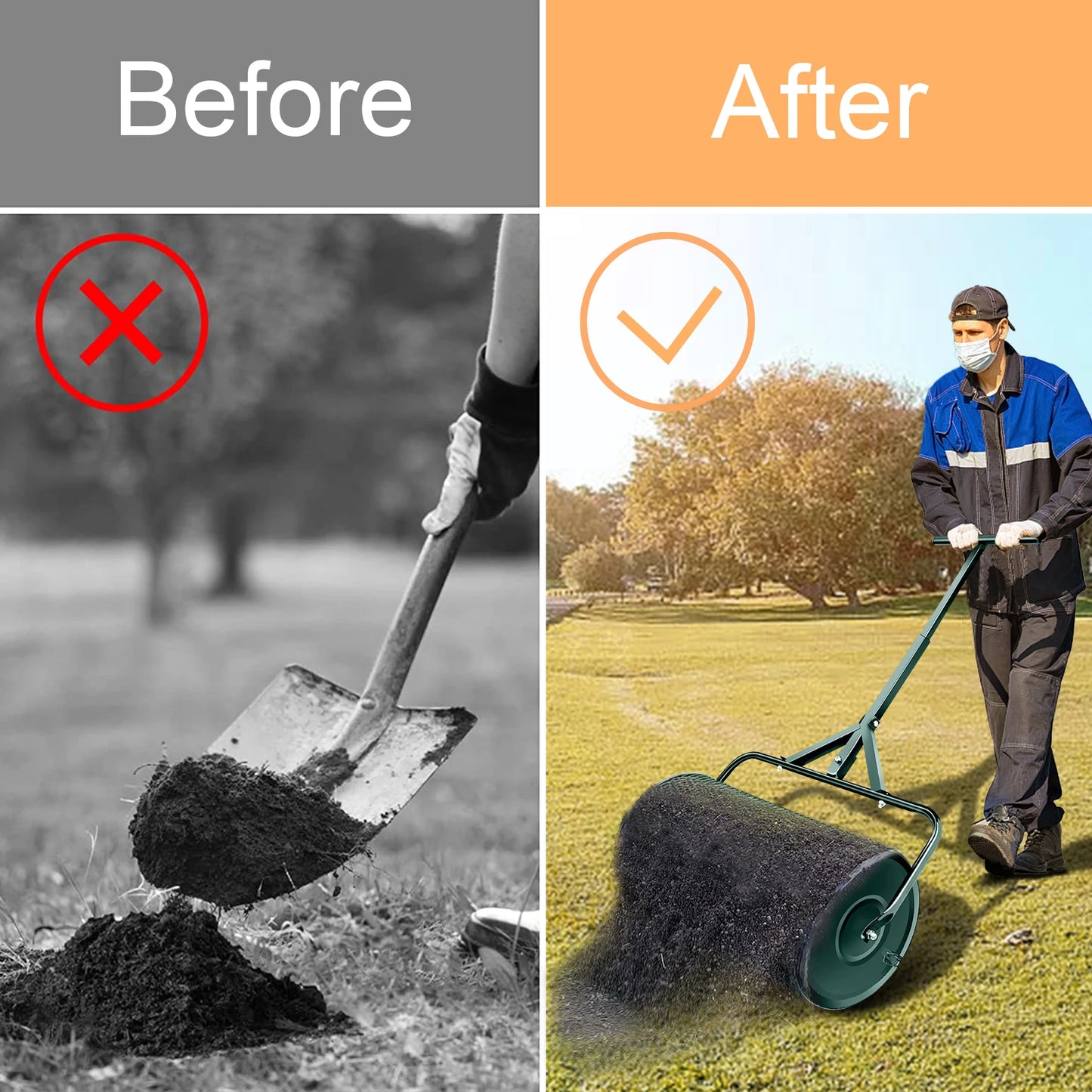 Fertilizer spreader Compost Spreader, Peat Moss Spreader, Metal Mesh Manure Spreader for Lawns, Garden Planting Seeding