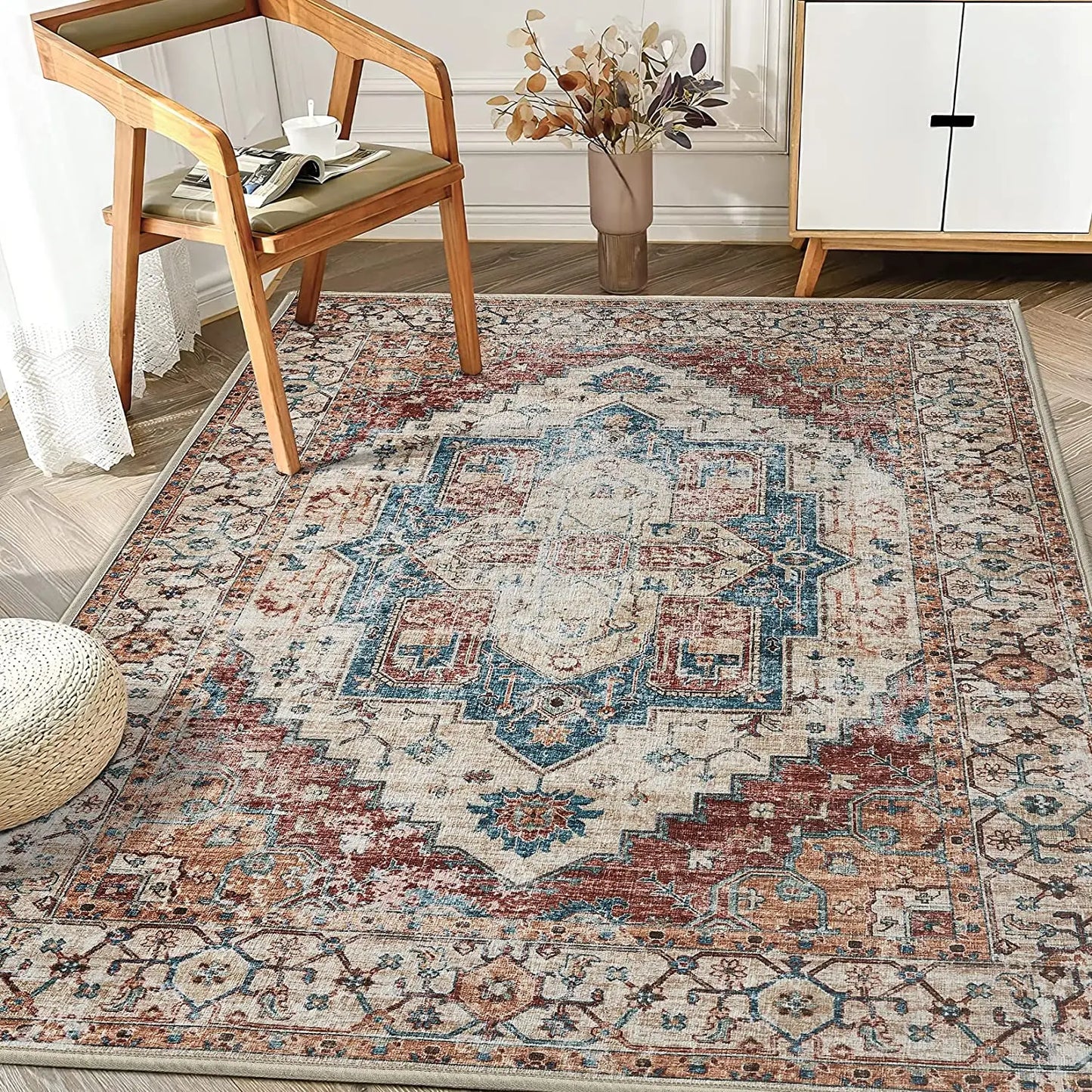 Vintage Bohemian Area Rug for Living Room, Bedroom