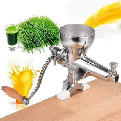 Stainless Steel Manual Wheatgrass Juicer Hand Crank Fruit Vegetable Orange Juice Press Extractor Table Clip-on Type