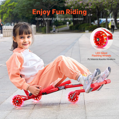 132/198lbs Kids Ride on Scooter Swing Side-to-Side Powered by Zig-Zag Motion Drifting Outdoor Sport Toys for Children