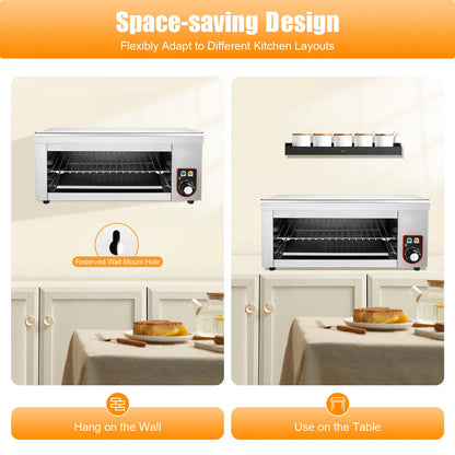 1500W Commercial Electric Wall-mounted Cheese Melter , Broiler, BBQ Grill