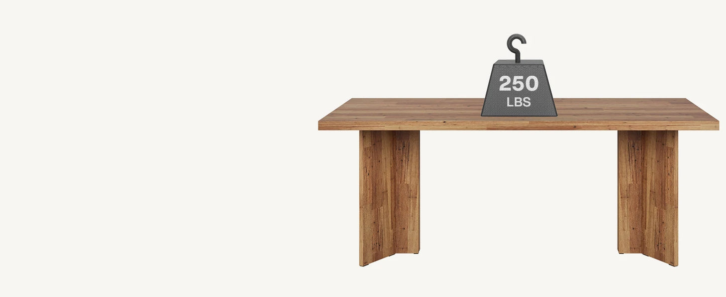 63-inch Dining Table for 4-6, Farmhouse Kitchen Table with Large Tabletop, Rectangular