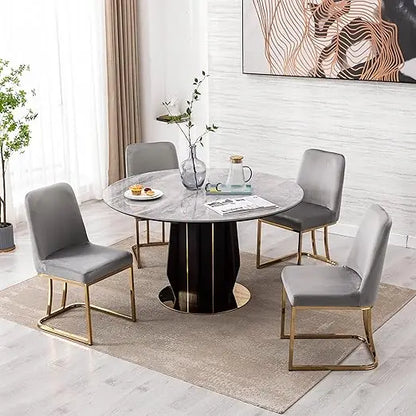 set of 4 comfortable linen-upholstered dining chairs with back support for modern kitchen