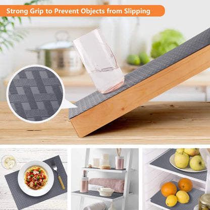 Shelf Liner for Kitchen Cabinet Non-Adhesive Non-Slip Waterproof  Easy to Clean for Shelves, Desks