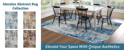 Living Room Area Rugs Soft Large Modern Abstract Area Rug, Vintage Machine Washable Non Slip Carpet , Low Pile Rugs